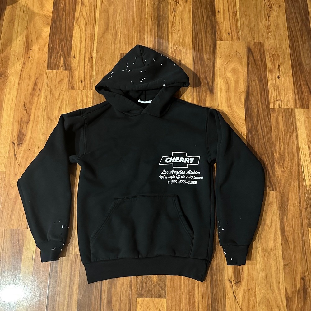 Cherry Los Angeles Atelier Paint Splatter Graphic Women's Hoodie Black S